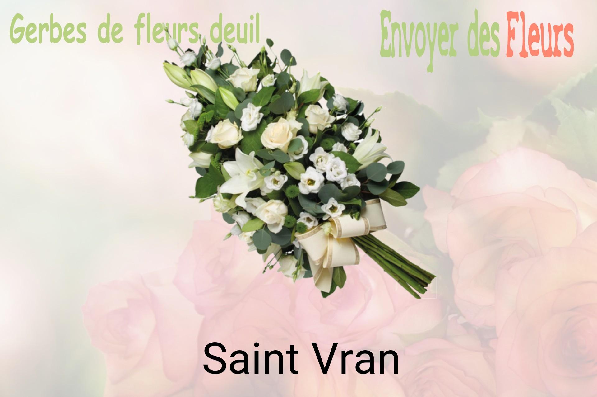 Gerbe de fleurs de deuil livrée à Saint-Vran